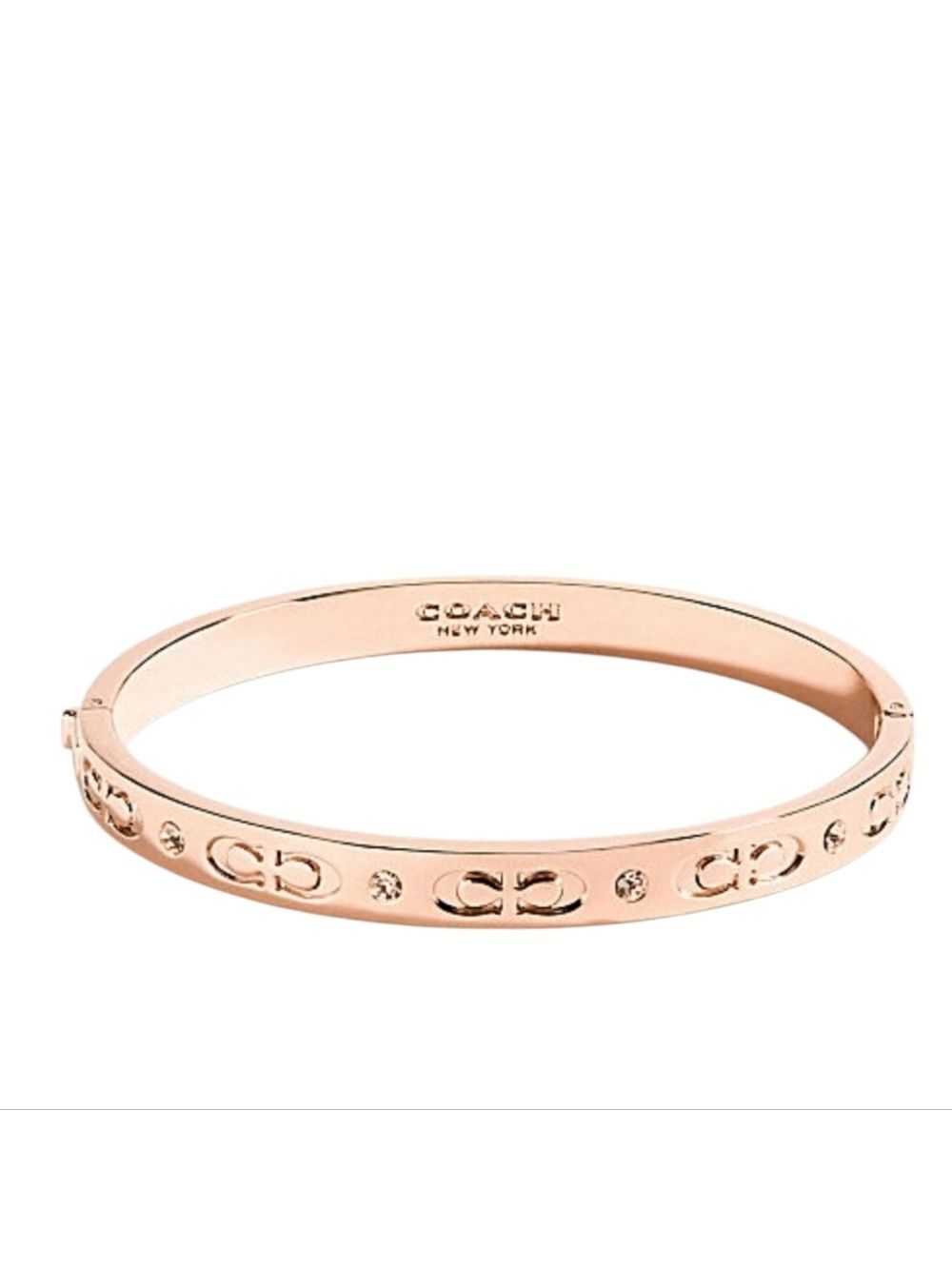 Coach Hinged Bangle Bracelet Rose Gold Silver Gold - Picture 2 of 7